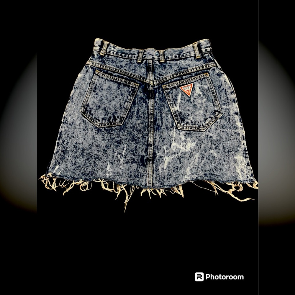Vintage. Guess Jean Skirt. Women’s Size 30. Acid Wash.